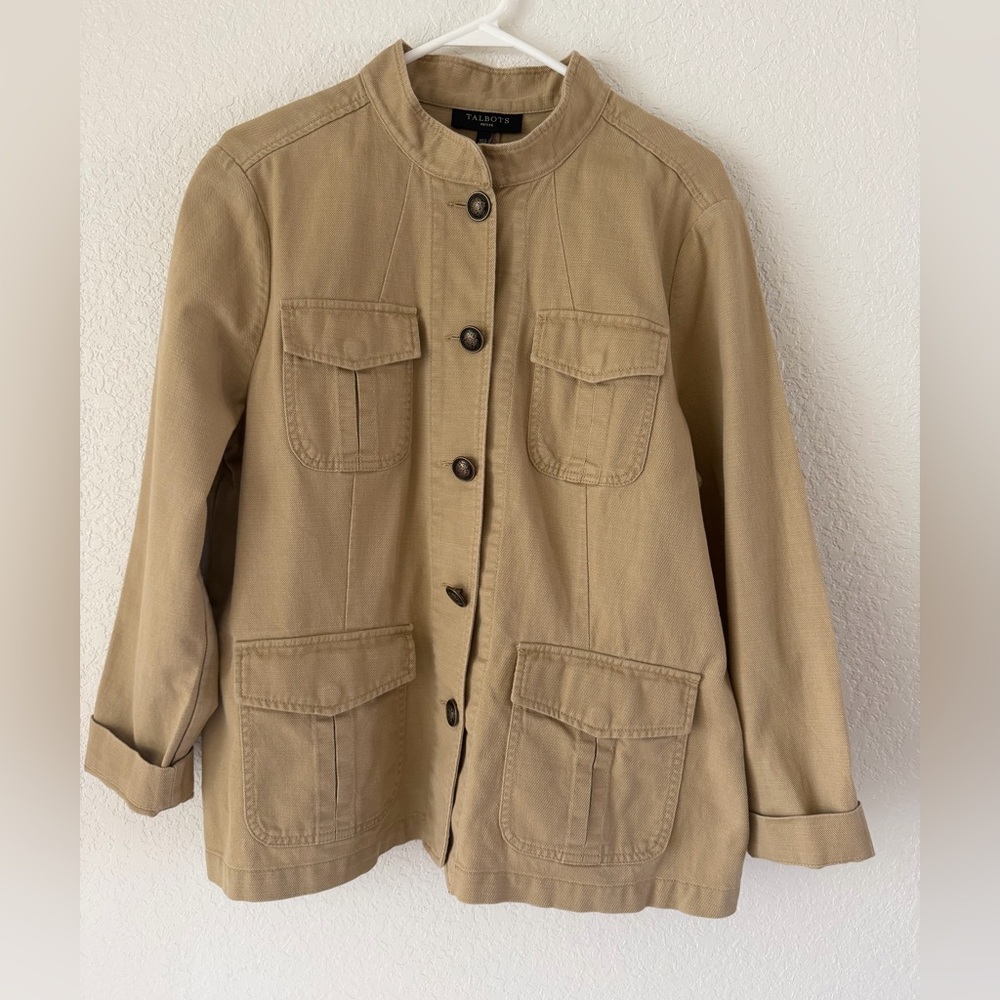 Talbots Women’s Petite XL Cotton Utility Jacket -Khaki
